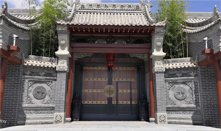 榆林庭院仿古銅門、銅匾
