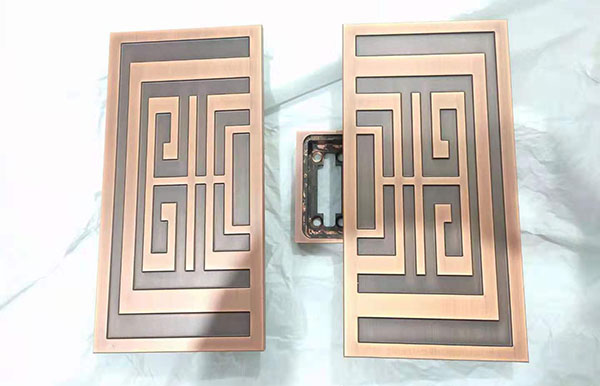 仿古銅大門拉手，豪華別墅銅門